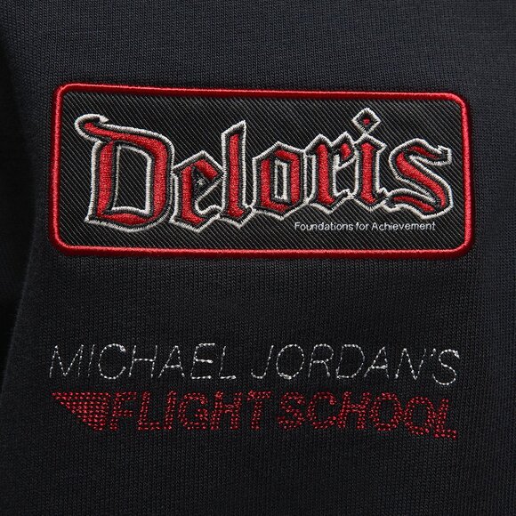 Air Jordan Essentials Long Sleeve Rugby Shirt Black Red BRED HF9323-010 M 1 2 3 - Picture 11 of 14